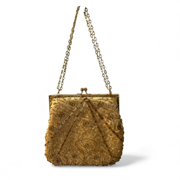 Handbags - Vintage Gold Beaded Women's Bag